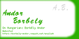andor borbely business card