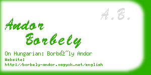 andor borbely business card